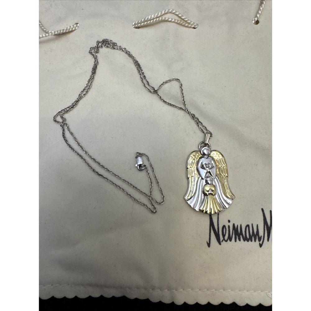 Vintage Sterling Silver 925 Gorham Guradian Angel Ladies 24 Inch Necklace